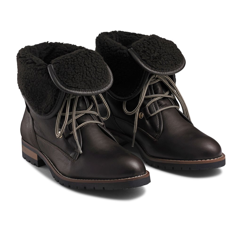 Russell And Bromley Cuddly Faux-wool Hiker Bilek Boy Bot Kadın Koyu Kahverengi | WFDXNJ537