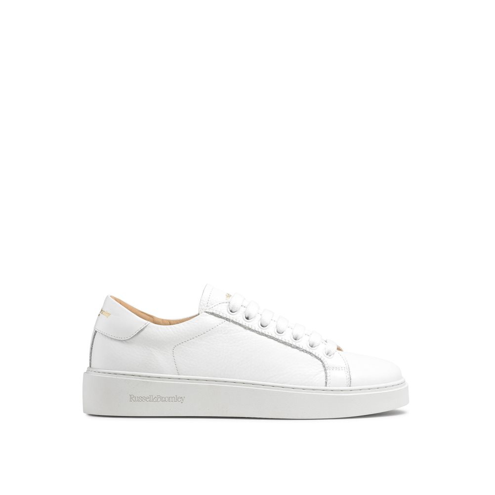 Russell And Bromley Gleam Low Top Dantel Up Platform Ayakkabı Kadın Beyaz | PYBZHK628