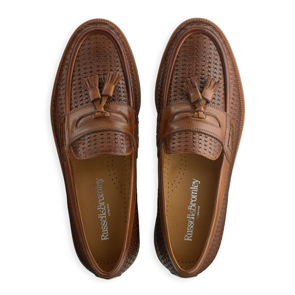 Russell And Bromley Keeble 4 Tassel College Elbise Ayakkabı Erkek Kahverengi | SHXMJV157