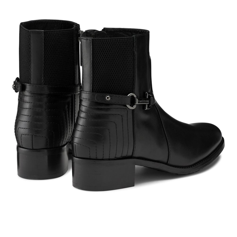 Russell And Bromley Rein Fall Elastic Back Bilek Boy Bot Kadın Siyah | GQAZTI528