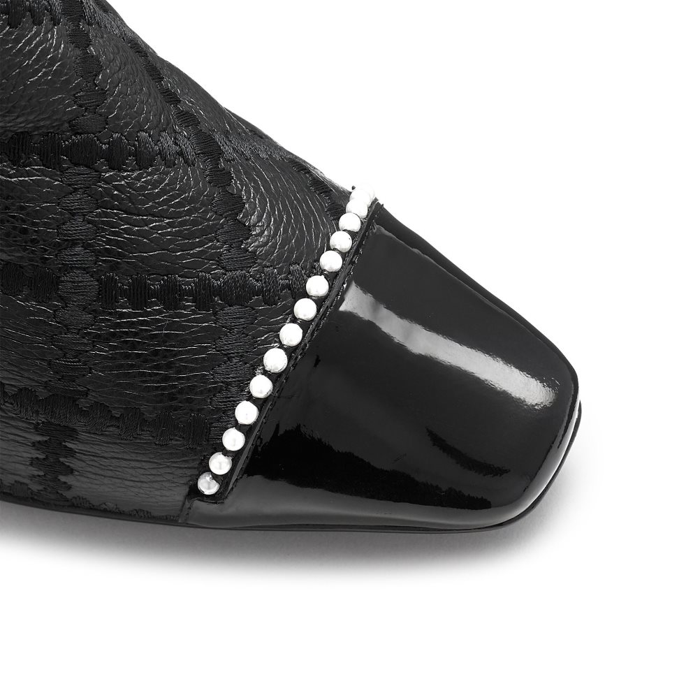 Russell And Bromley Stitch Pearl Burunlu Bilek Boy Bot Kadın Siyah | NZBULJ489