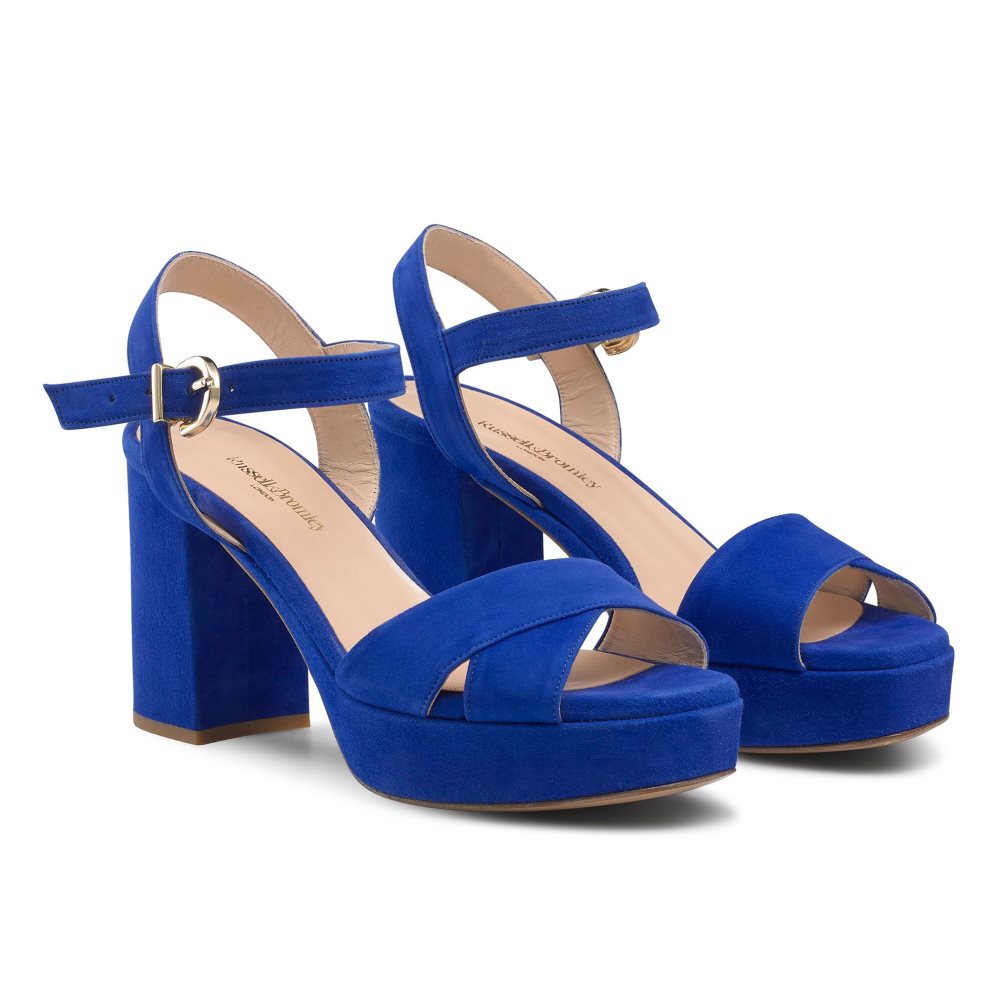 Russell And Bromley Topform Platform Topuklu Sandalet Kadın Mavi | WITMDL096