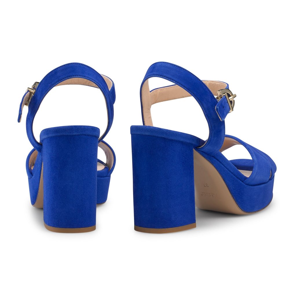 Russell And Bromley Topform Platform Topuklu Sandalet Kadın Mavi | WITMDL096