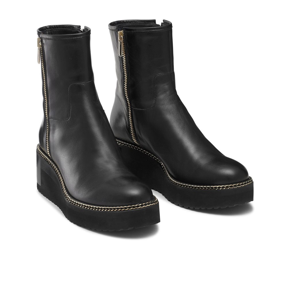 Russell And Bromley Wedgeout Double Zip Bilek Boy Bot Kadın Siyah | OTKAJF021