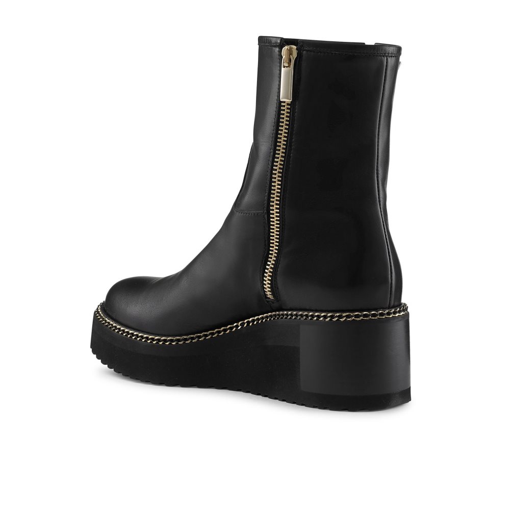 Russell And Bromley Wedgeout Double Zip Bilek Boy Bot Kadın Siyah | OTKAJF021