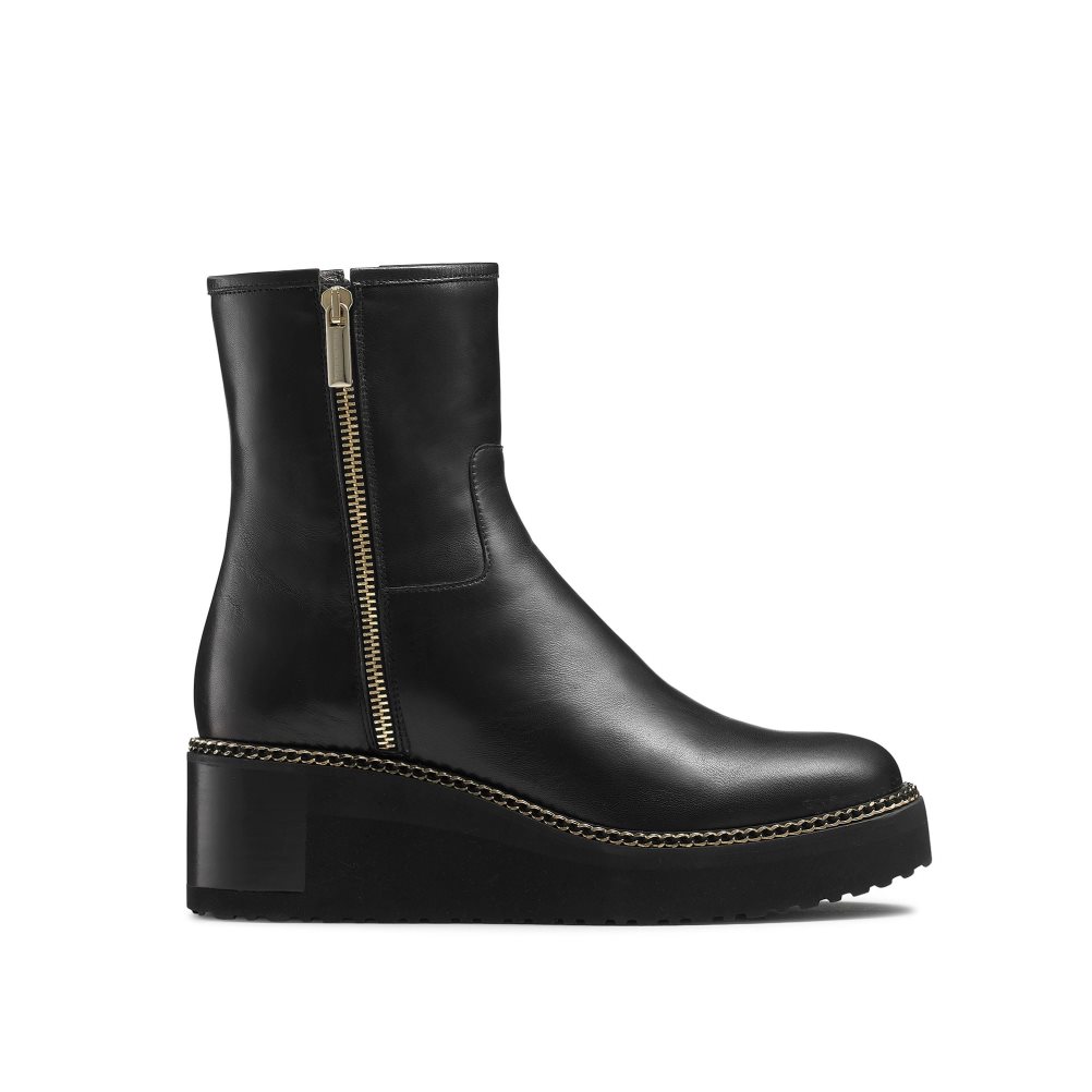 Russell And Bromley Wedgeout Double Zip Bilek Boy Bot Kadın Siyah | OTKAJF021