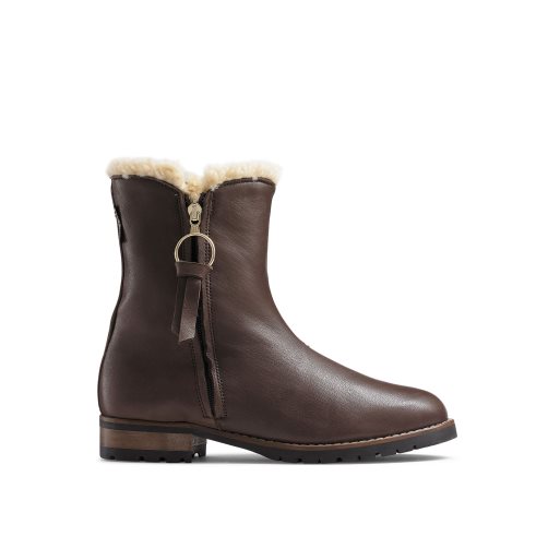 Russell And Bromley Grizzly Warm Astar Zip Bilek Boy Bot Kadın Koyu Kahverengi | YENOGX452