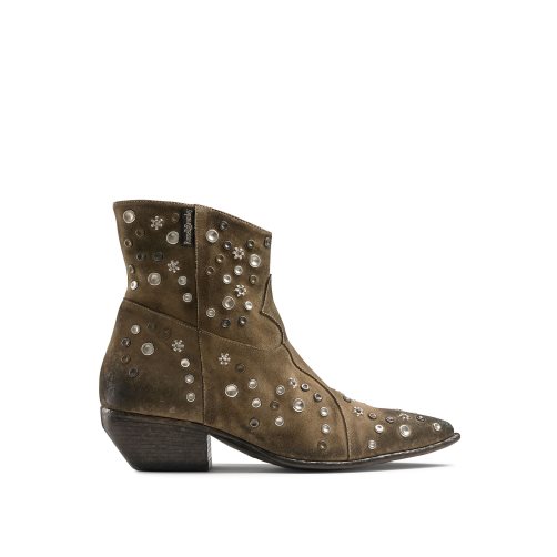 Russell And Bromley Howdy Embellished Western Bilek Boy Bot Kadın Kahverengi | WXENMK203