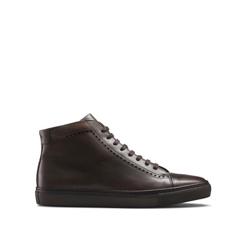 Russell And Bromley Legend Luxury High-top Spor Ayakkabı Erkek Çikolata | UELHYK258