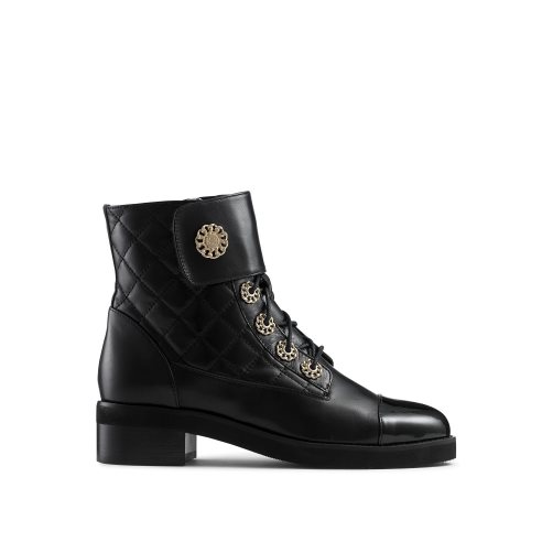 Russell And Bromley Ringaroses Quilted Dantel-up Bilek Boy Bot Kadın Siyah | ITPDAM482