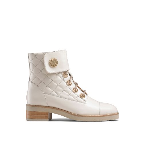 Russell And Bromley Ringaroses Quilted Dantel-up Bilek Boy Bot Kadın Beyaz | ONLSCY281