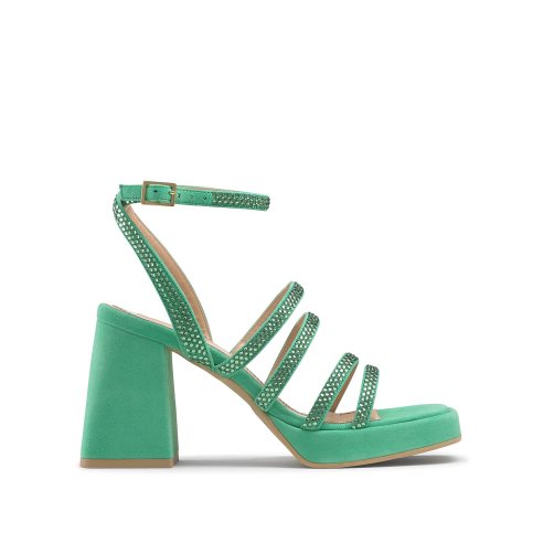 Russell And Bromley Yeahbaby+ Jewelled Askısı Topuklu Sandalet Kadın Yeşil | FUGNLW205